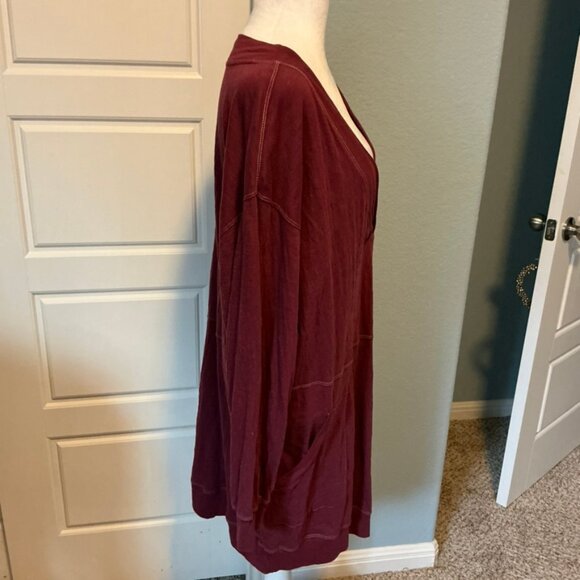 NATURAL LIFE Oversized Long Sleeve Fuschia Pink T-Shirt Mini Dress - Picture 4 of 8